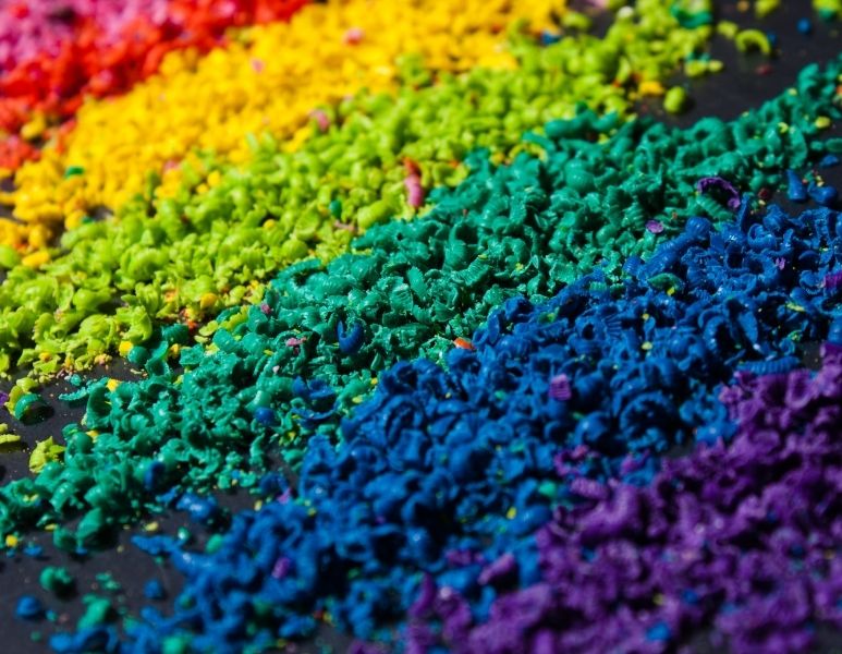 Arc-en-ciel de pigments naturels